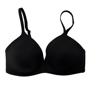 Wacoal Bra Size 34C #852189 Black How Perfect No-Wire Contour Soft Cup